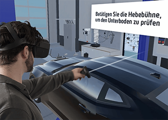 Car maintenance with 360 degree and VR training